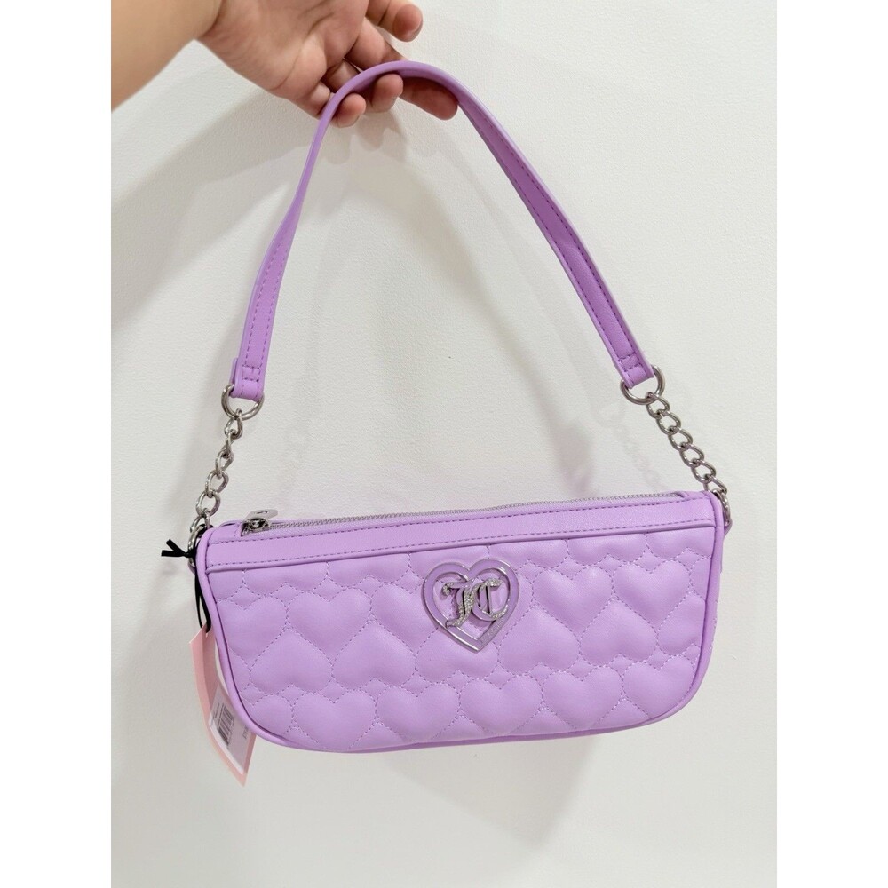 NWT Juicy Couture Purple Violet Tulip Flawless Shoulder Bag JC Hearts